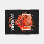 Basketbal leukemie kanker bewustzijn fleece deken (Voorkant (Horizontaal))