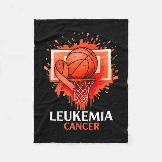 Basketbal leukemie kanker bewustzijn fleece deken (Voorkant)