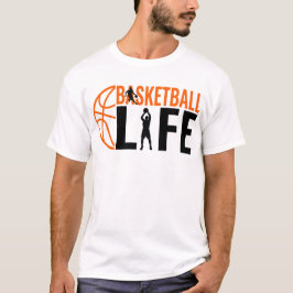 Basketbal Leven Sport Typografie Cool Hoepel Spele T-shirt