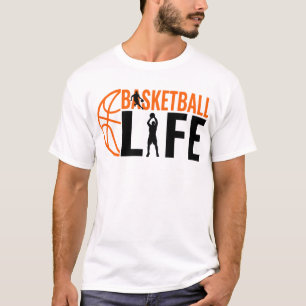 Basketbal Leven Sport Typografie Cool Hoepel Spele T-shirt