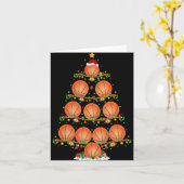 Basketbal Lichten Kerstman Kerstmis Basketbal Kers Kaart (Gele Bloem)