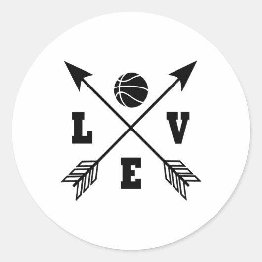 Basketbal Liefde 2 Ronde Sticker (Voorkant)