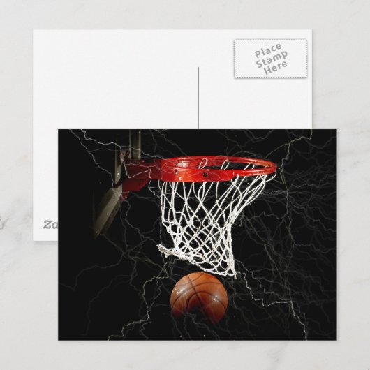 Basketbal liefde actie motivatie briefkaart (Voorkant / Achterkant)