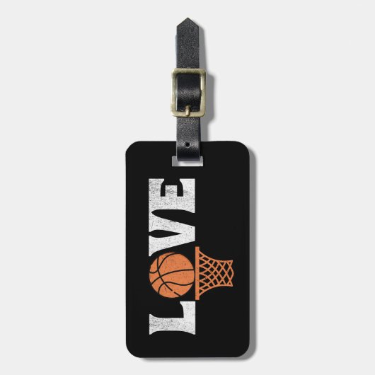 Basketbal Liefde Bagagelabel (Voorkant verticaal)