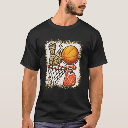 Basketbal LIEFDE Baller Meisje Leopard Print Sunfl T-shirt (Voorkant)