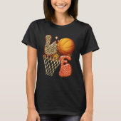 Basketbal LIEFDE Baller Meisje Leopard Print Sunfl T-shirt (Voorkant)