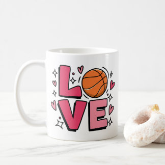 Basketbal Liefde Schattigee Meisjes Vrouwen Basket Koffiemok