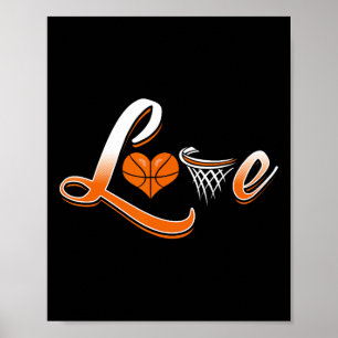 Basketbal Liefde Shirt Poster
