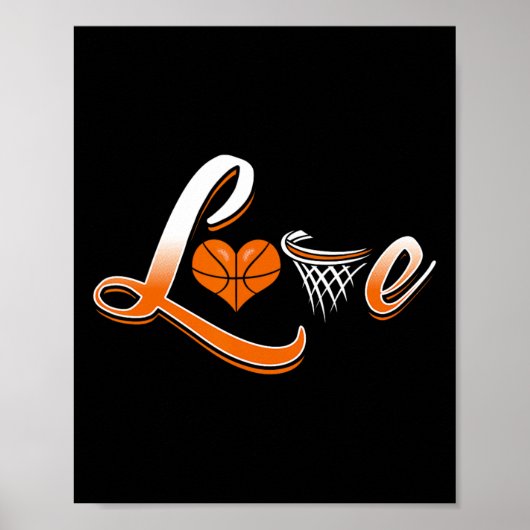 Basketbal Liefde Shirt Poster (Voorkant)