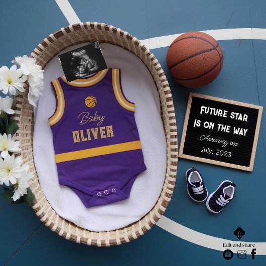 Basketbal liefhebbende ouders zwangerschap aankond kaart