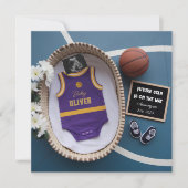 Basketbal liefhebbende ouders zwangerschap aankond kaart (Voorkant)
