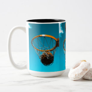 Basketbal Liefhebber Koffiemok – Eet. Slaap. Baske Tweekleurige Koffiemok