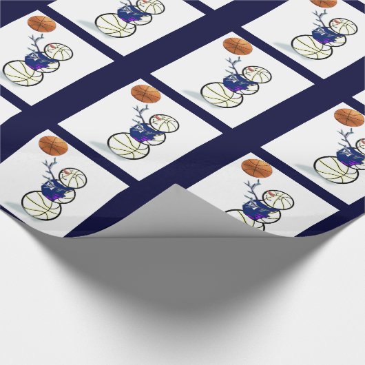 Basketbal Liefhebbers Kerstmis Cadeaupapier (Hoek)