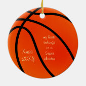 basketbal lieveling met meerdere berichten ornamen keramisch ornament (Achterkant)