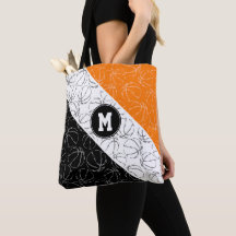 basketbal lijntekening patroon op oranje zwart wit