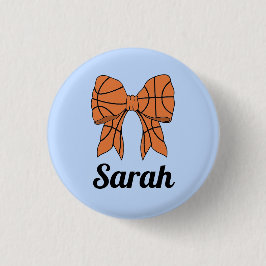 Basketbal linten boog aangepaste knop ronde button 3,2 cm
