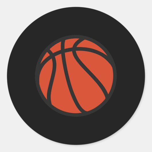 Basketbal Logo 1 Ronde Sticker (Voorkant)