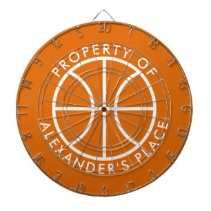 Basketbal logo dartbord met aangepaste naam