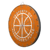 Basketbal logo dartbord met aangepaste naam (Voorkant Rechts)