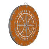 Basketbal logo dartbord met aangepaste naam (Voorkant Links)