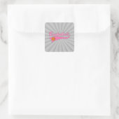 basketbal logo roze vrouwen meisjes vierkante sticker (Tas)
