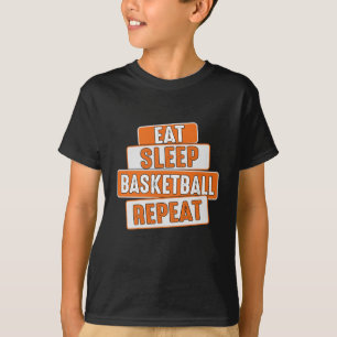 Basketbal Lover Eet Slaap Basketbal Herhaal T-shirt