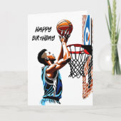 Basketbal Lover Waterverf Splash Verjaardag Kaart (Voorkant)