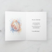 Basketbal Lover Waterverf Splash Verjaardag Kaart (Binnen)