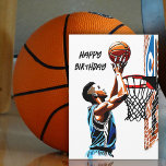 Basketbal Lover Waterverf Splash Verjaardag Kaart<br><div class="desc">Maak je klaar om groot te scoren op zijn speciale dag met onze geweldige basketbal-thema verjaardagskaart! 🎂 Het waterverf ontwerp is voorzien van een kerel die de bal in een hoepel duwt met een spetterende twist aan de binnenkant, waardoor een kunstzinnige en sportieve sfeer ontstaat. Het is een slam-dunk keuze...</div>