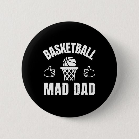 Basketbal Mad Dad Ronde Button 5,7 Cm (Voorkant)
