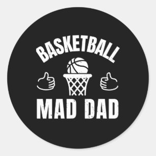 Basketbal Mad Dad Ronde Sticker
