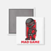 Basketbal Mad spel rood en grijs Magneet (Voorkant / Achterkant)