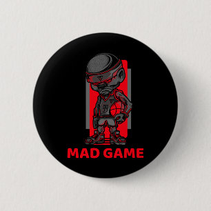Basketbal Mad spel rood en grijs Ronde Button 5,7 Cm