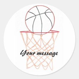 Basketbal maken van de mand Uw bericht stickers
