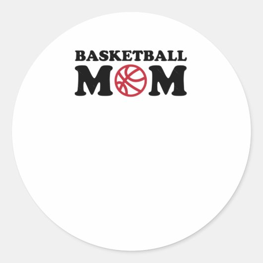 Basketbal mama 5 ronde sticker (Voorkant)
