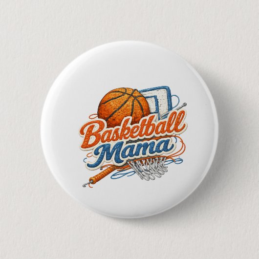 Basketbal Mama Knopspeld Ronde Button 5,7 Cm (Voorkant)