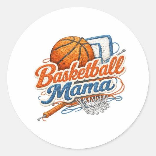 Basketbal Mama Sticker (Voorkant)