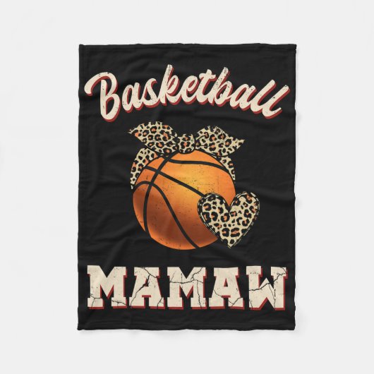 Basketbal Mamaw Bandana Leopard hart fans moeder Fleece Deken (Voorkant)