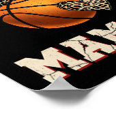 Basketbal Mamaw Bandana Leopard hart fans moeder Poster (Hoek)