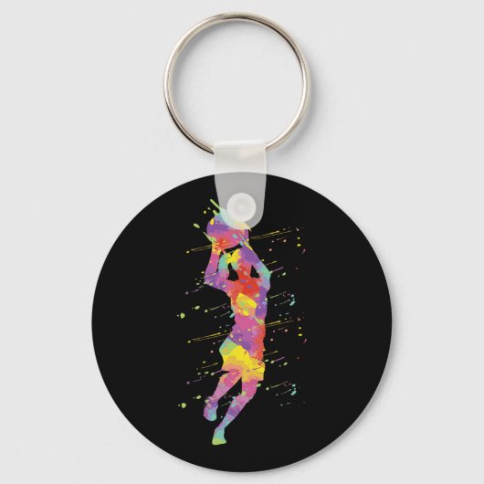 Basketbal Meisje 2 Sleutelhanger (Voorkant)