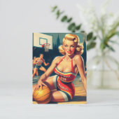  basketbal meisje briefkaart (Staand voorkant)