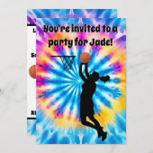 Basketbal Meisje Custom Stropdas-Dye Regenboog Ver Kaart (Voorkant / Achterkant)