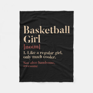 Basketbal Meisje Definitie Grappig cadeau voor Bas Fleece Deken