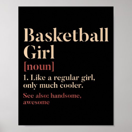 Basketbal Meisje Definitie Grappig cadeau voor Bas Poster (Voorkant)