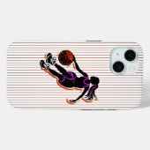 Basketbal Meisje Dribbling IPhone 15 Hoesje (Achterkant (horizontaal))