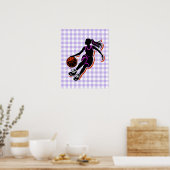 Basketbal Meisje Dribbling Poster (Keuken)