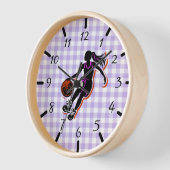 Basketbal Meisje Dribbling Wall Clock (Hoek)
