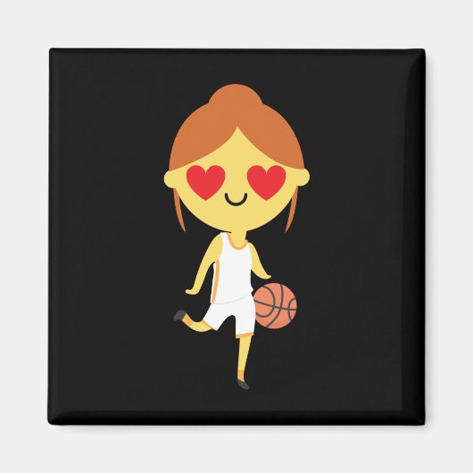 Basketbal Meisje Emoji Magneet (Voorkant)