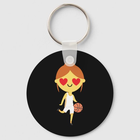 Basketbal Meisje Emoji Sleutelhanger (Voorkant)