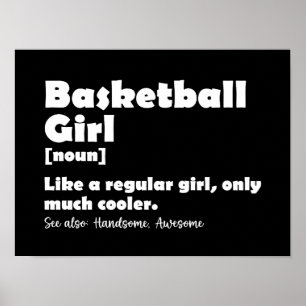 Basketbal Meisje Grappige Woordenboek Definitie  Poster